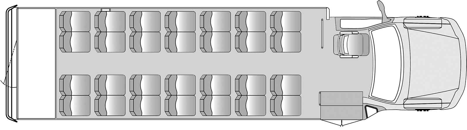 28 Passenger with Rear Luggage Plus Driver Floorplan Image